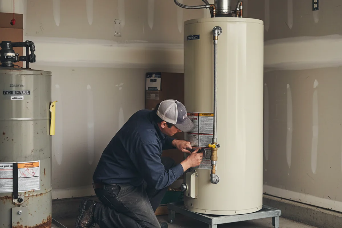 Water heater and shutoff valve replacement in Firestone